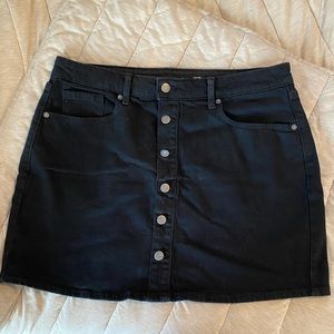 Old Navy High Rise Black Denim Mini Skirt